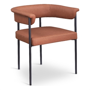 Meridian Furniture Malin Cognac Vegan Leather Dining Chair (Set of 2)