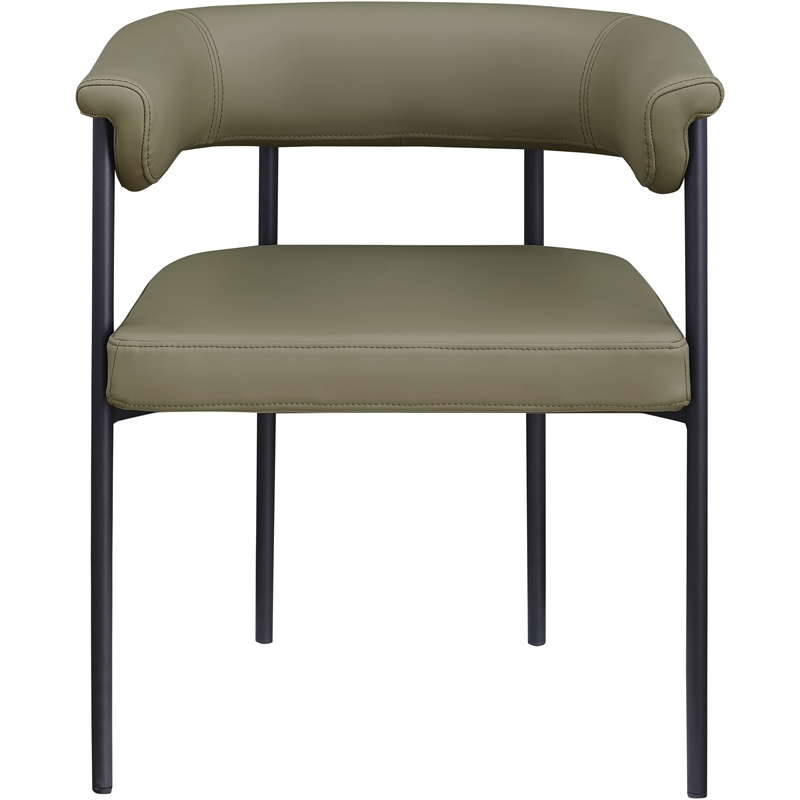 Meridian Furniture Malin Olive Vegan Leather Dining Chair (Set of 2)