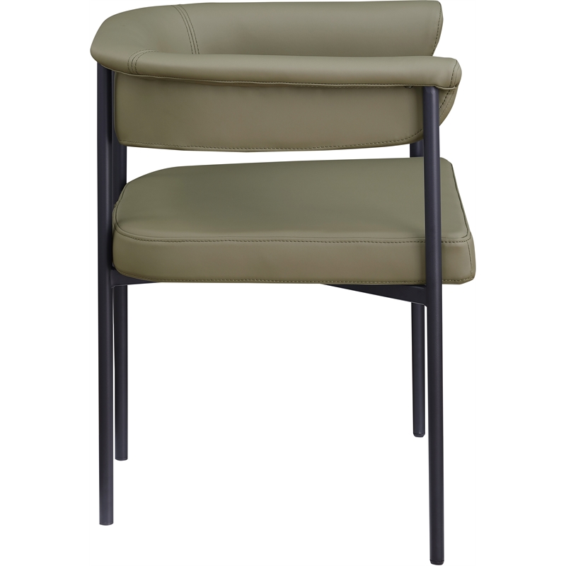 Meridian Furniture Malin Olive Vegan Leather Dining Chair (Set of 2)