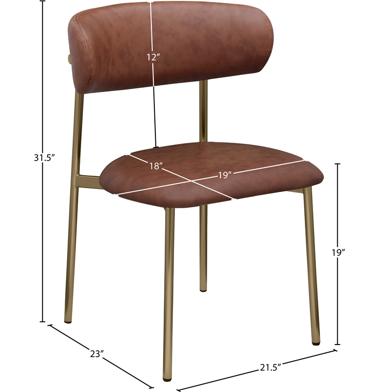 Meridian Furniture Lupita Brown Vegan Leather Dining Chair (Set of 2)