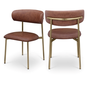 Meridian Furniture Lupita Brown Vegan Leather Dining Chair (Set of 2)