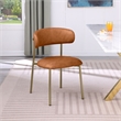 Meridian Furniture Lupita Cognac Vegan Leather Dining Chair (Set of 2)