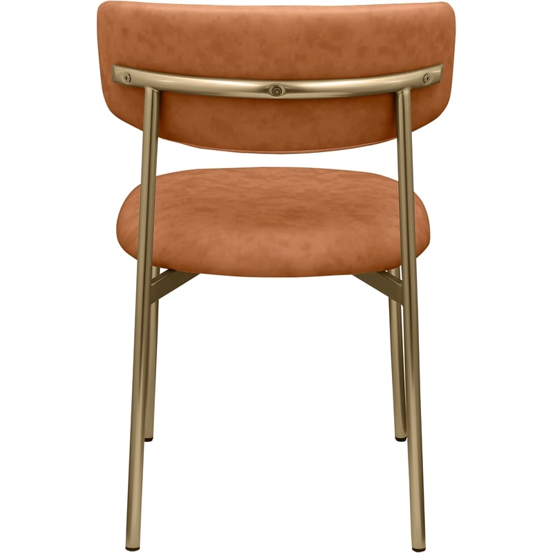 Meridian Furniture Lupita Cognac Vegan Leather Dining Chair (Set of 2)