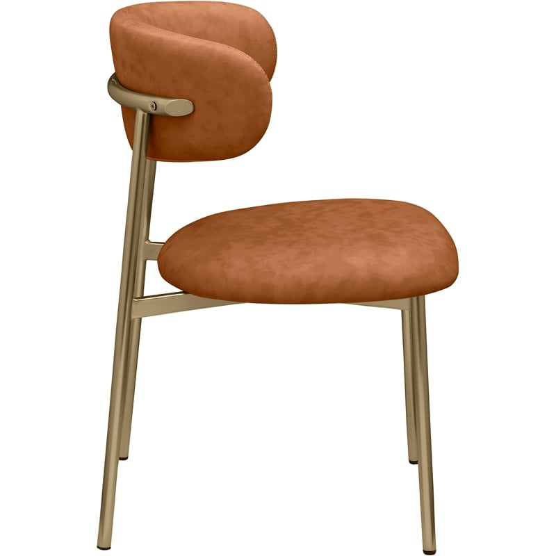 Meridian Furniture Lupita Cognac Vegan Leather Dining Chair (Set of 2)