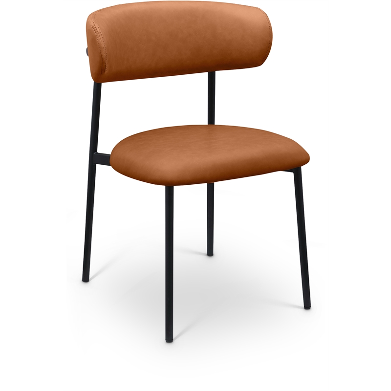 Meridian Furniture Lupita Cognac Vegan Leather Dining Chair (Set of 2)