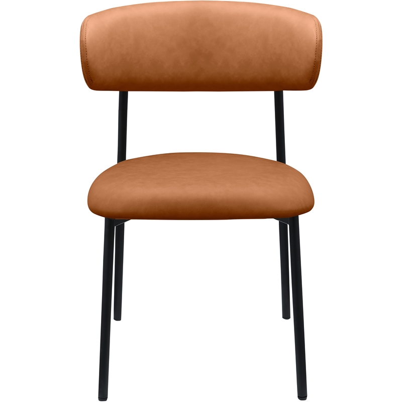 Meridian Furniture Lupita Cognac Vegan Leather Dining Chair (Set of 2)