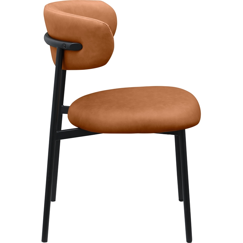 Meridian Furniture Lupita Cognac Vegan Leather Dining Chair (Set of 2)