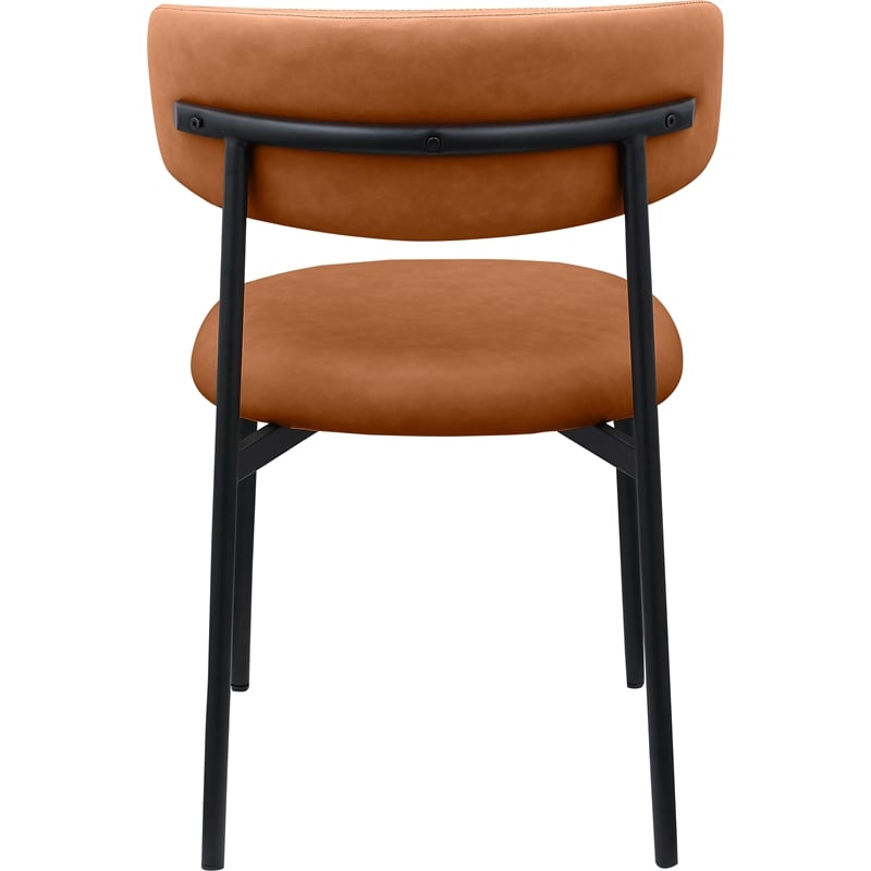 Meridian Furniture Lupita Cognac Vegan Leather Dining Chair (Set of 2)