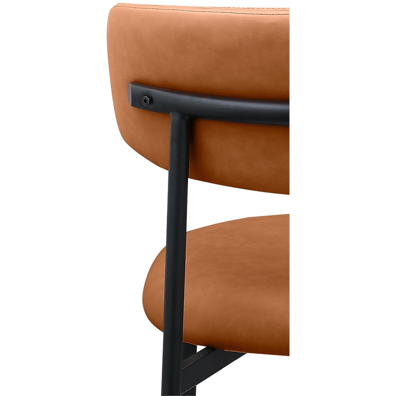 Meridian Furniture Lupita Cognac Vegan Leather Dining Chair (Set of 2)