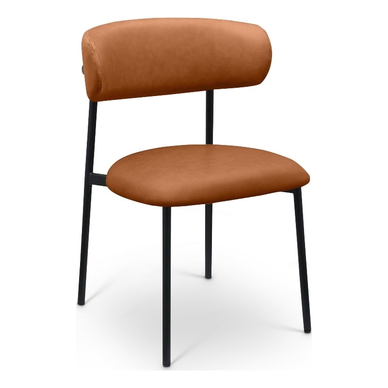 Meridian Furniture Lupita Cognac Vegan Leather Dining Chair (Set of 2)