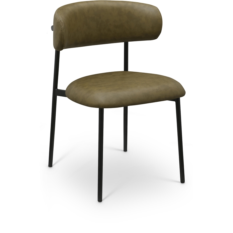 Meridian Furniture Lupita Olive Vegan Leather Dining Chair (Set of 2)