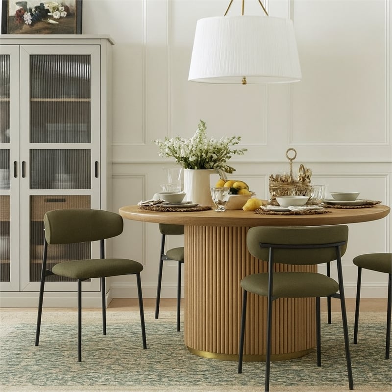 Meridian Furniture Lupita Olive Vegan Leather Dining Chair (Set of 2)