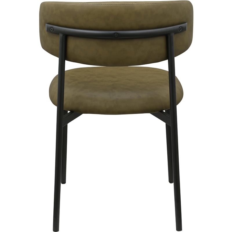 Meridian Furniture Lupita Olive Vegan Leather Dining Chair (Set of 2)