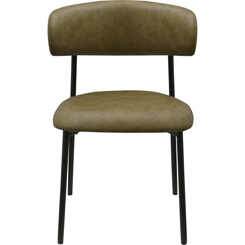 Meridian Furniture Lupita Olive Vegan Leather Dining Chair (Set of 2)