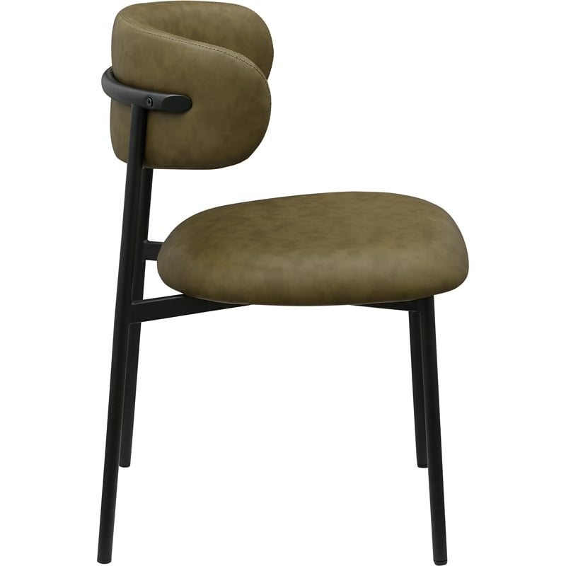 Meridian Furniture Lupita Olive Vegan Leather Dining Chair (Set of 2)