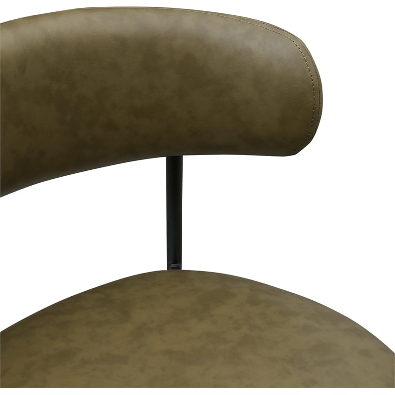 Meridian Furniture Lupita Olive Vegan Leather Dining Chair (Set of 2)