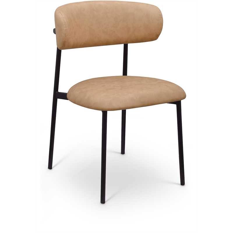 Meridian Furniture Lupita Tan Vegan Leather Dining Chair (Set of 2)