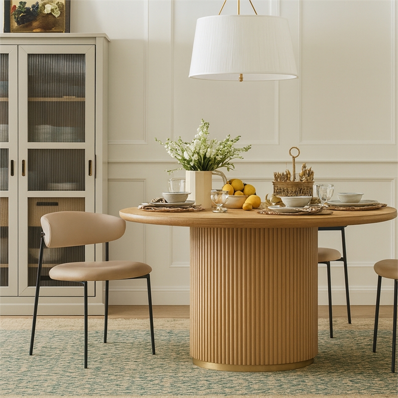 Meridian Furniture Lupita Tan Vegan Leather Dining Chair (Set of 2)