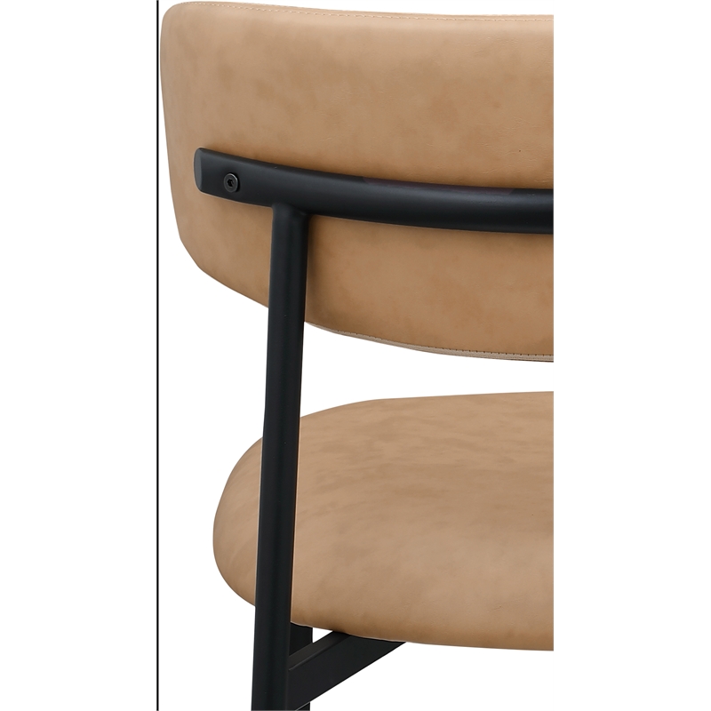 Meridian Furniture Lupita Tan Vegan Leather Dining Chair (Set of 2)