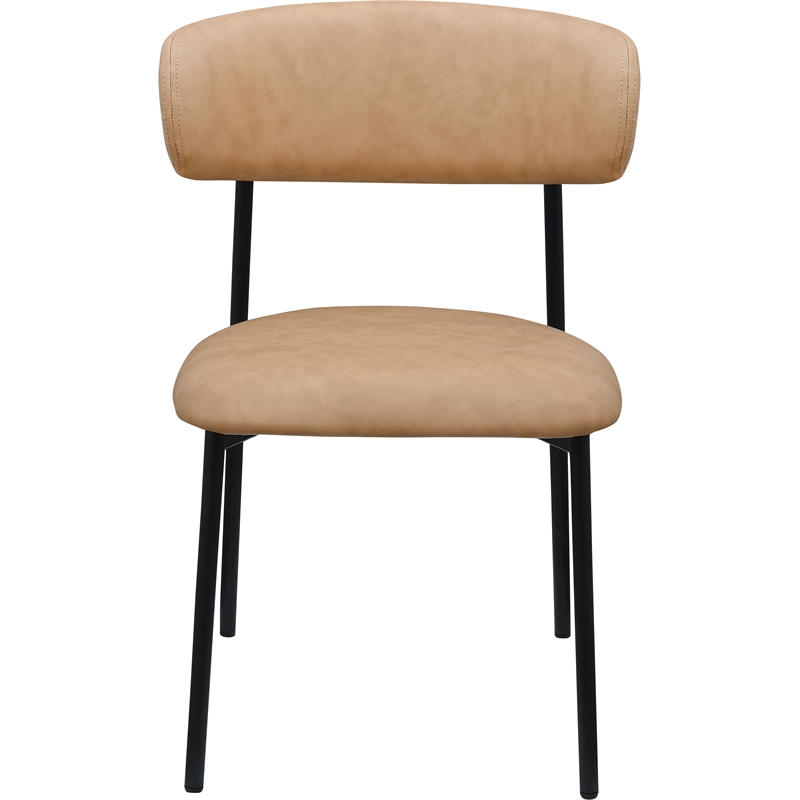 Meridian Furniture Lupita Tan Vegan Leather Dining Chair (Set of 2)