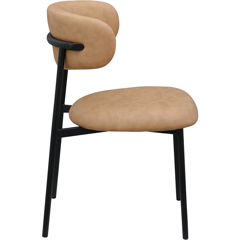 Meridian Furniture Lupita Tan Vegan Leather Dining Chair (Set of 2)