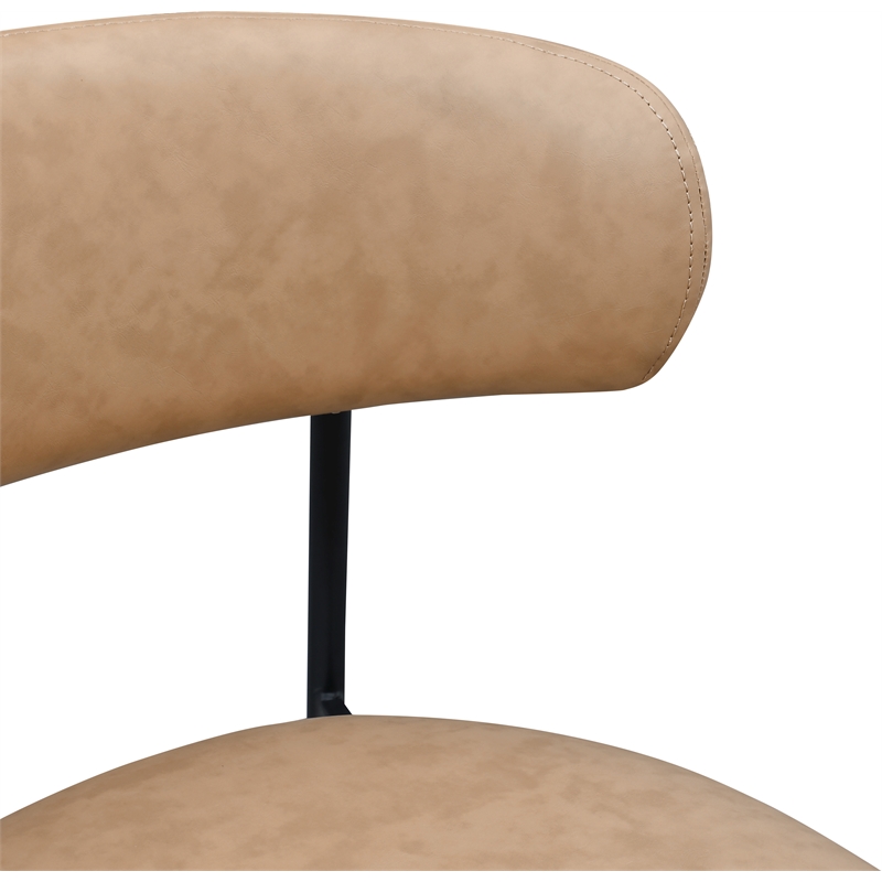 Meridian Furniture Lupita Tan Vegan Leather Dining Chair (Set of 2)