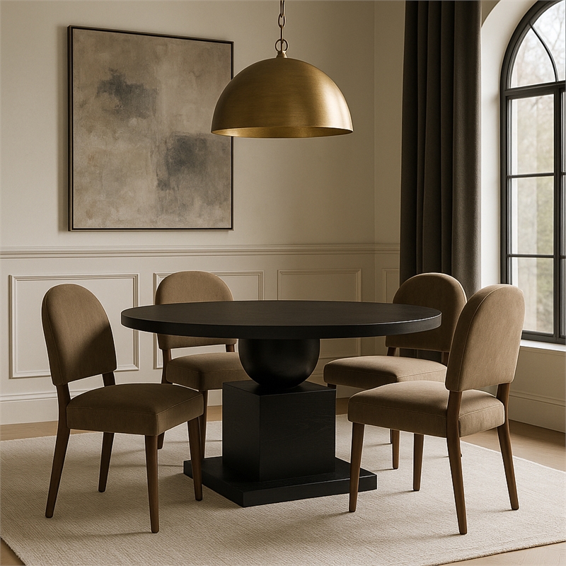 Meridian Furniture Rishal Oak Veneer Dining Table