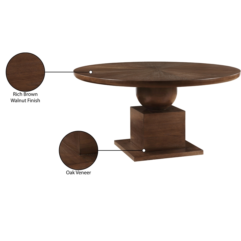 Meridian Furniture Rishal Oak Veneer Dining Table