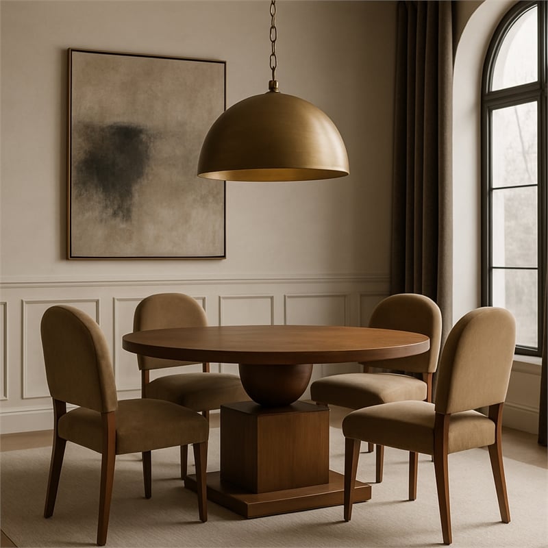 Meridian Furniture Rishal Oak Veneer Dining Table