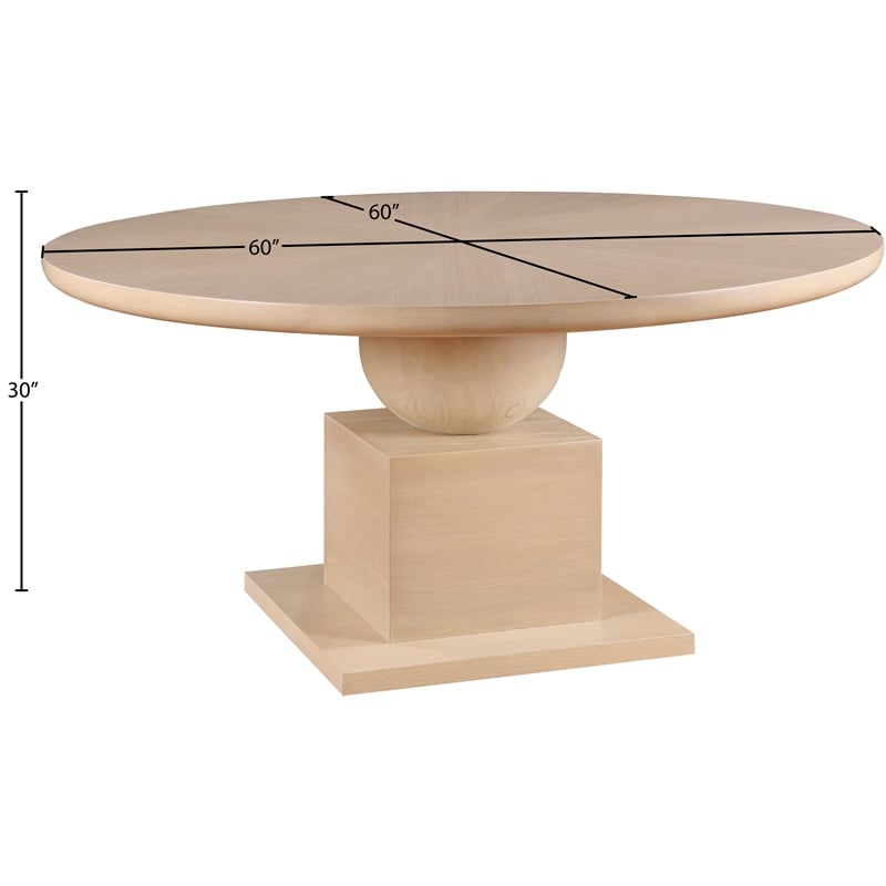 Meridian Furniture Rishal Oak Veneer Dining Table