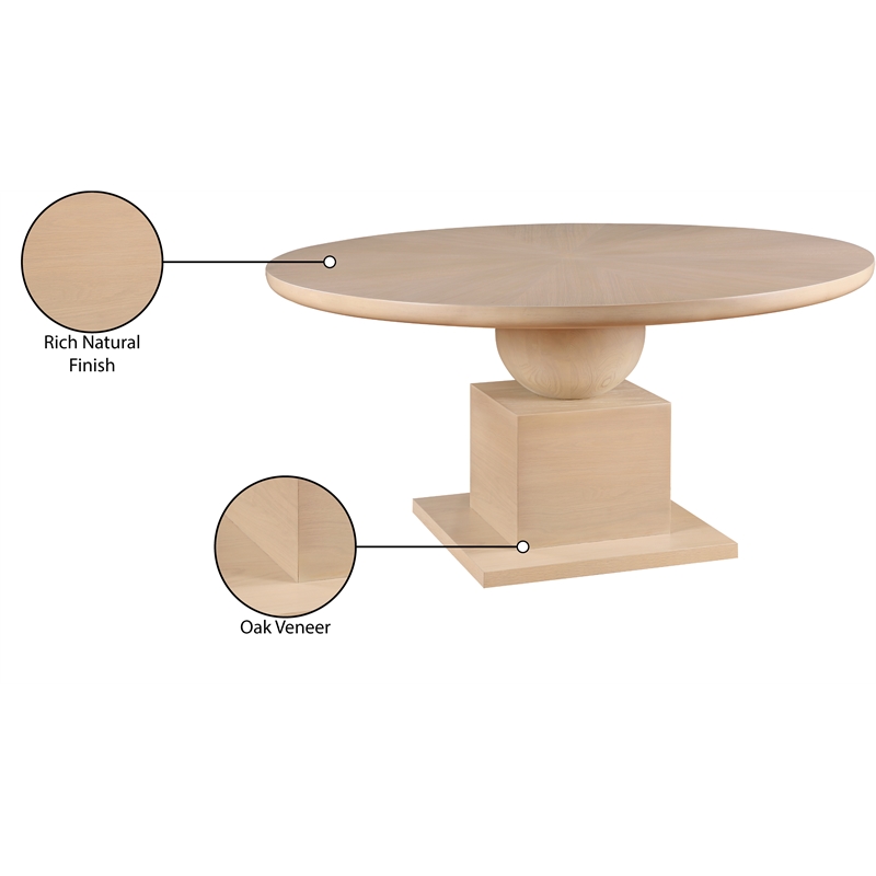 Meridian Furniture Rishal Oak Veneer Dining Table