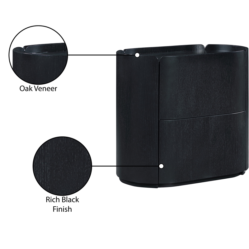 Meridian Furniture Everett Black Night Stand