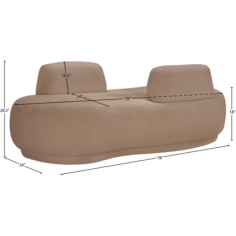 Meridian Furniture Argyle Beige Teddy Fabric Chaise/Loveseat