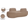 Meridian Furniture Argyle Beige Teddy Fabric Chaise/Loveseat