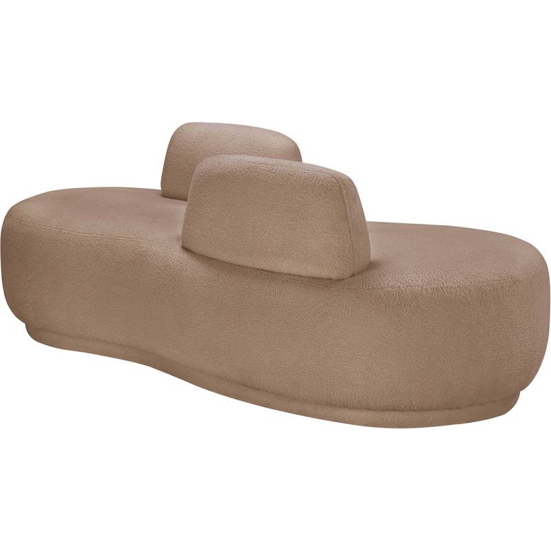Meridian Furniture Argyle Beige Teddy Fabric Chaise/Loveseat