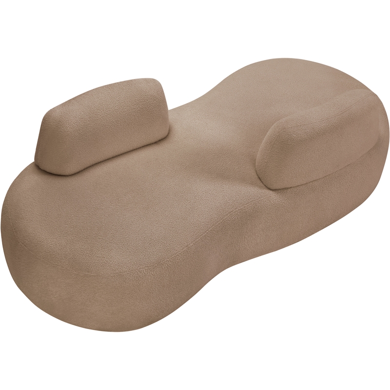 Meridian Furniture Argyle Beige Teddy Fabric Chaise/Loveseat