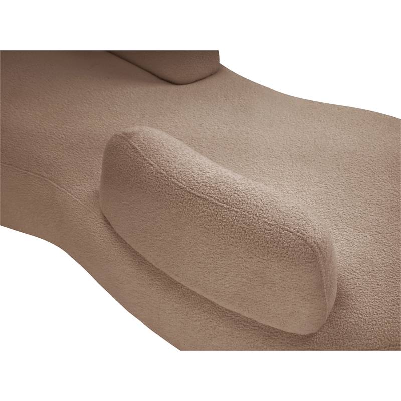 Meridian Furniture Argyle Beige Teddy Fabric Chaise/Loveseat