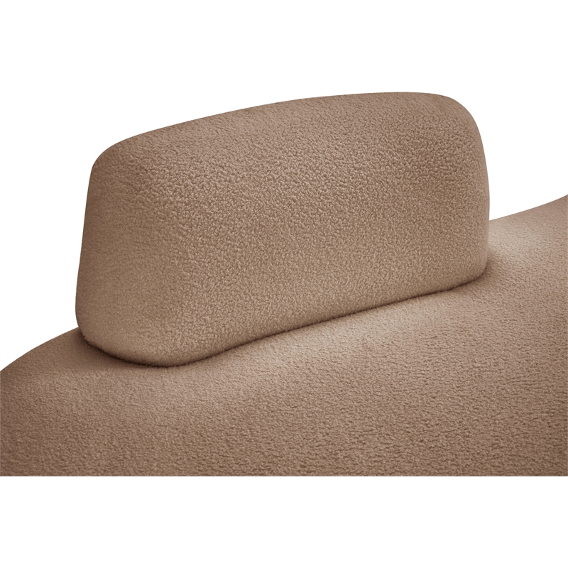 Meridian Furniture Argyle Beige Teddy Fabric Chaise/Loveseat