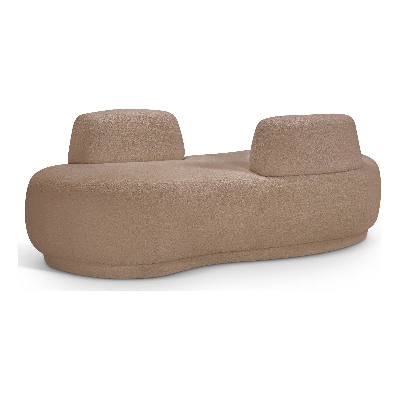 Meridian Furniture Argyle Beige Teddy Fabric Chaise/Loveseat