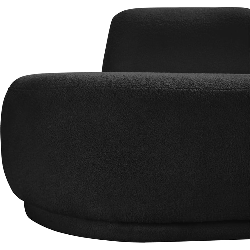 Meridian Furniture Argyle Black Teddy Fabric Chaise/Loveseat