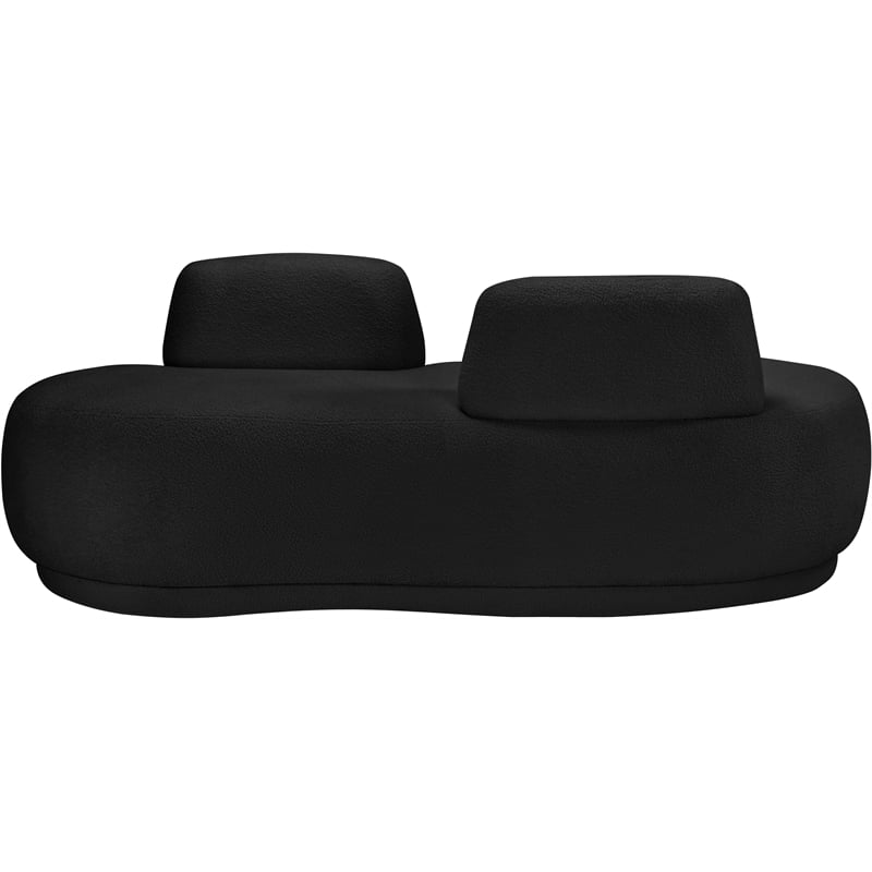 Meridian Furniture Argyle Black Teddy Fabric Chaise/Loveseat