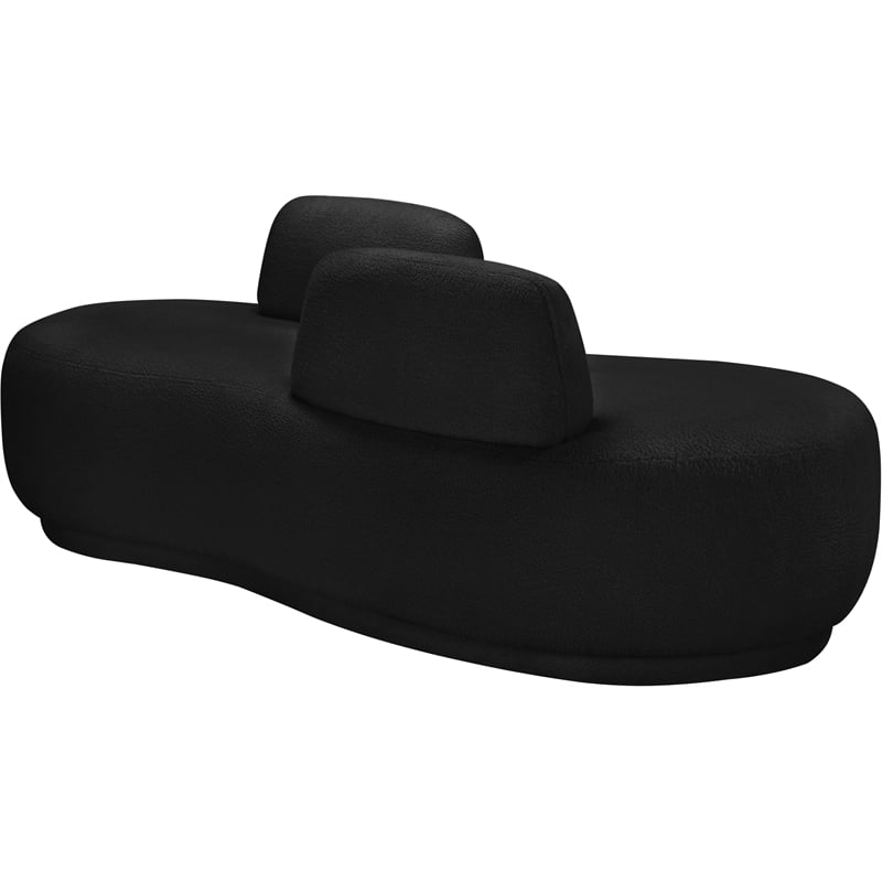 Meridian Furniture Argyle Black Teddy Fabric Chaise/Loveseat