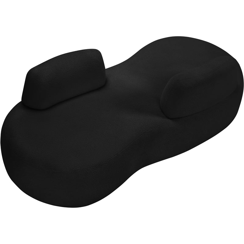 Meridian Furniture Argyle Black Teddy Fabric Chaise/Loveseat