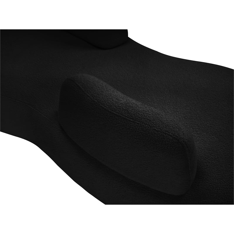 Meridian Furniture Argyle Black Teddy Fabric Chaise/Loveseat