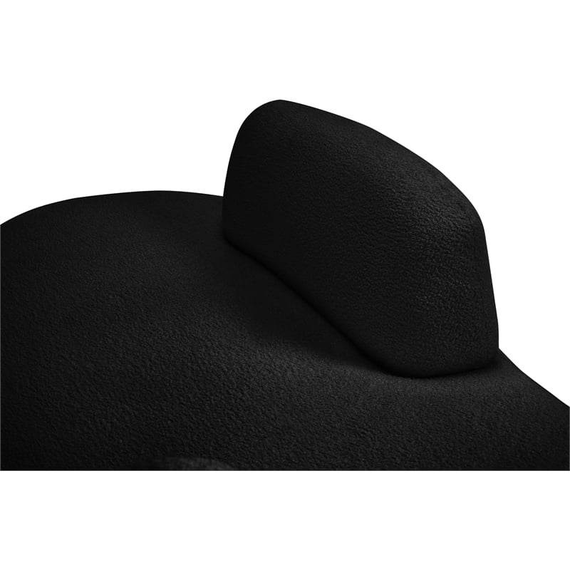 Meridian Furniture Argyle Black Teddy Fabric Chaise/Loveseat