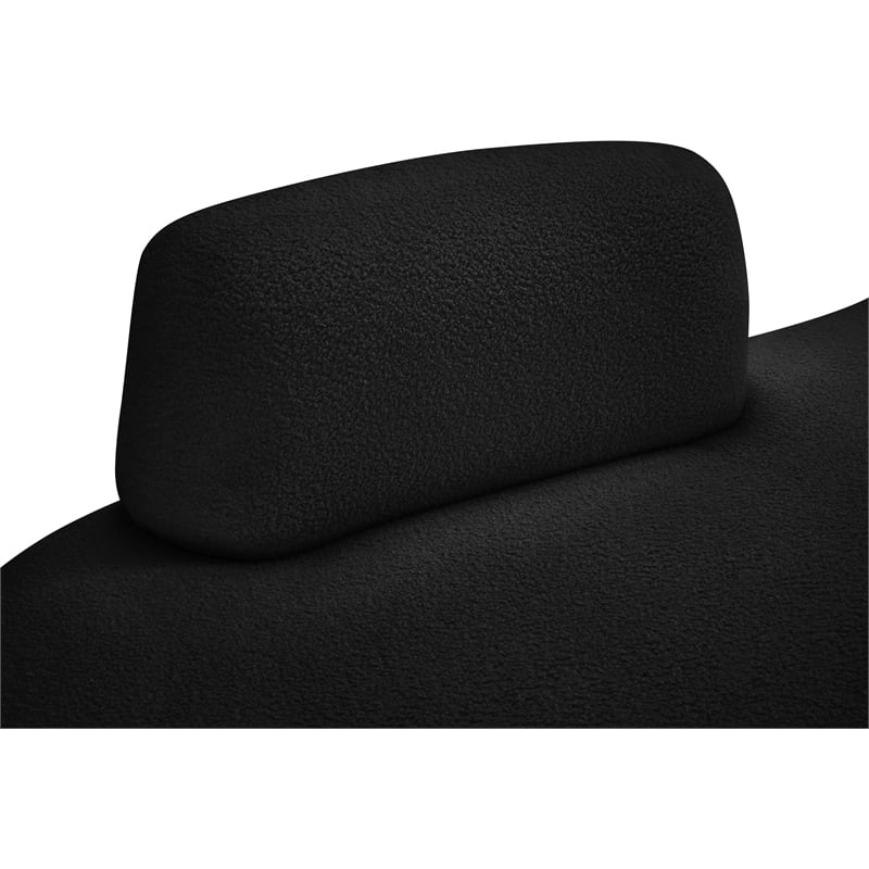 Meridian Furniture Argyle Black Teddy Fabric Chaise/Loveseat