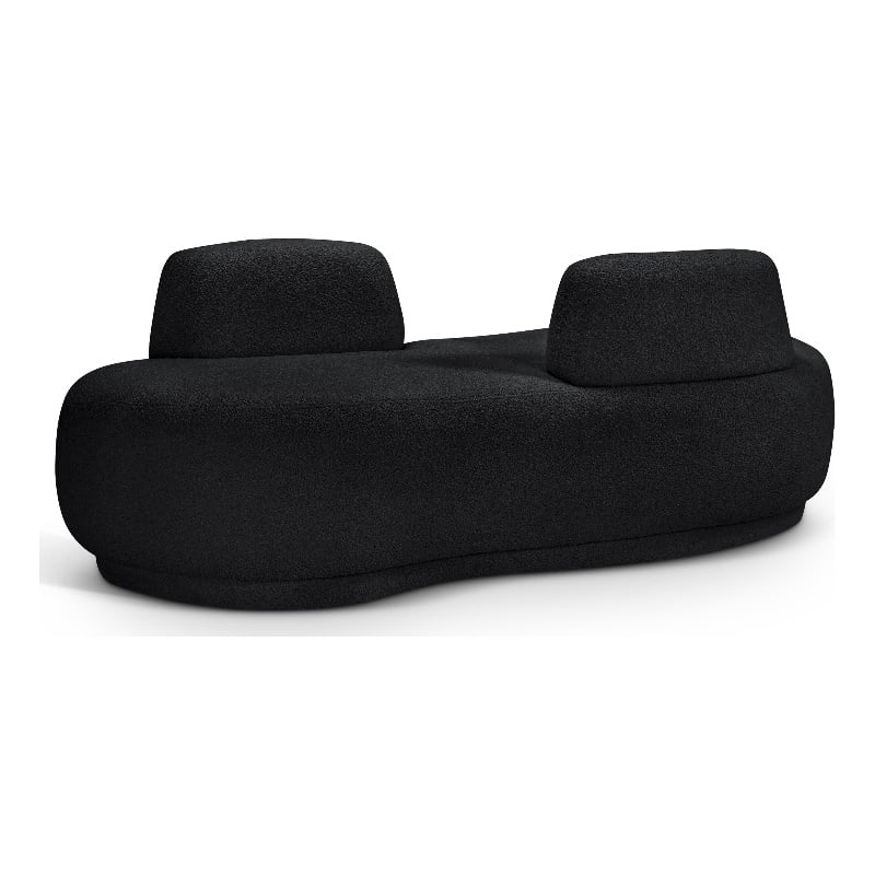 Meridian Furniture Argyle Black Teddy Fabric Chaise/Loveseat