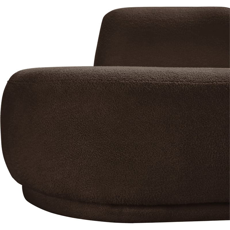 Meridian Furniture Argyle Brown Teddy Fabric Chaise/Loveseat