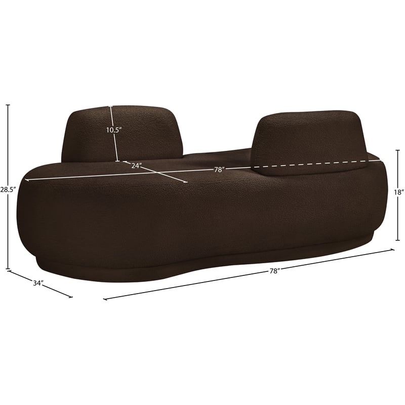 Meridian Furniture Argyle Brown Teddy Fabric Chaise/Loveseat