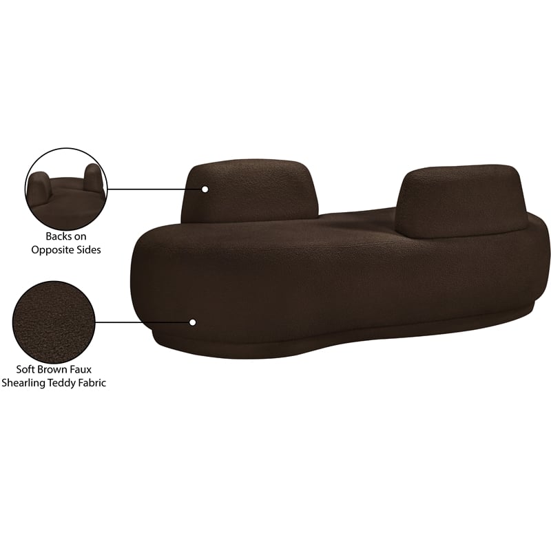 Meridian Furniture Argyle Brown Teddy Fabric Chaise/Loveseat